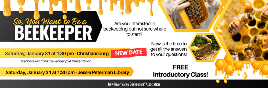 Come learn how to be a Beekeeper, click for the full list of programs and cancellations.