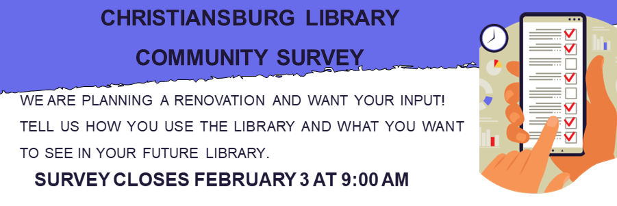 Take our survey and tell us what you want to see in your future library!